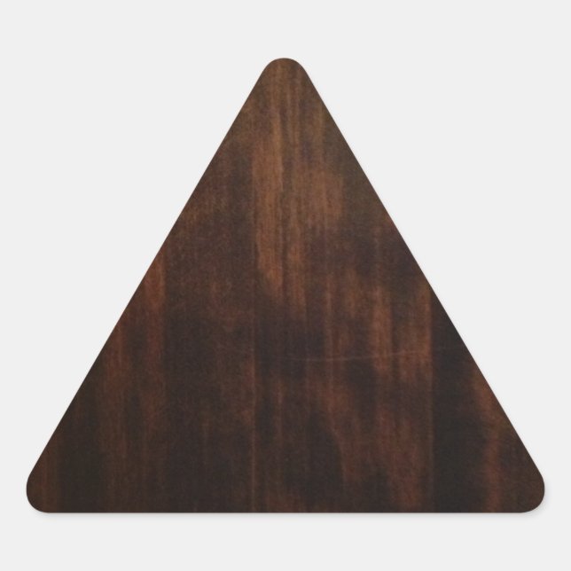Antique Dark Wood Design Triangle Sticker (Front)