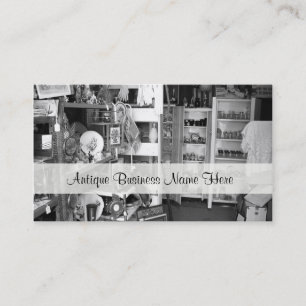 Antique Dealer Black and White Business Cards