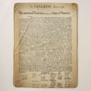 Antique Declaration of Independence Sherpa Blanket