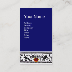 ANTIQUE DECOR ,ANIMALS,RED RUBY,White, Black Blue Business Card