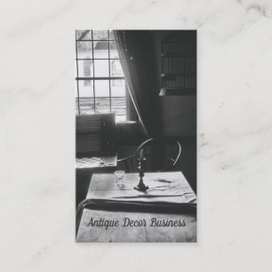 Antique Decor Interior Room Table Window Rustic Business Card