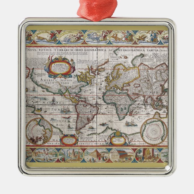 Antique décoration de la carte du monde (Devant)