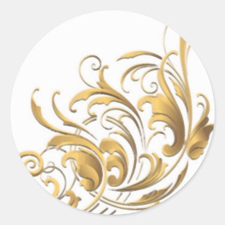 Antique Decorative Flourishes Classic Round Sticker