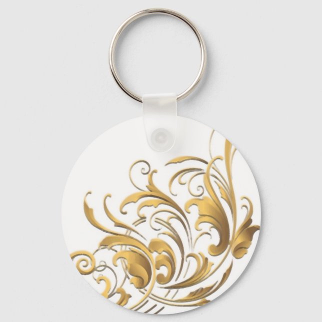 Antique Decorative Flourishes Keychain (Front)