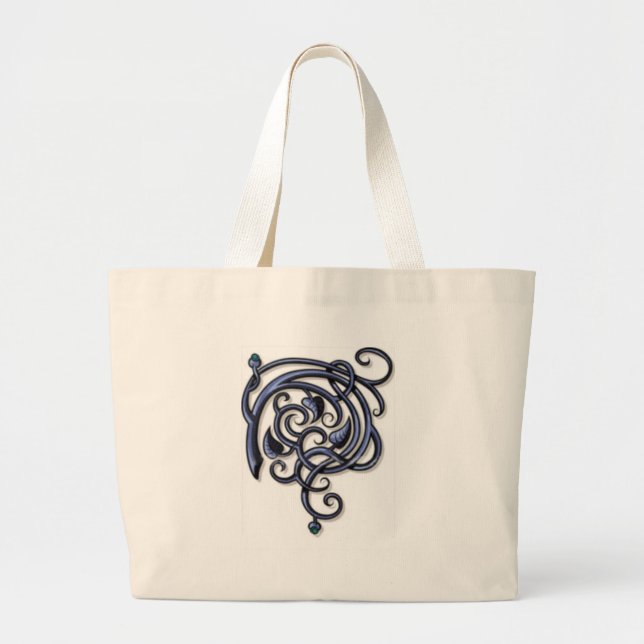 Antique Decorative Flourishes Large Tote Bag (Front)
