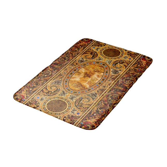 Antique Decorative Italian Gemstone Pattern Bath Mat (Angled)