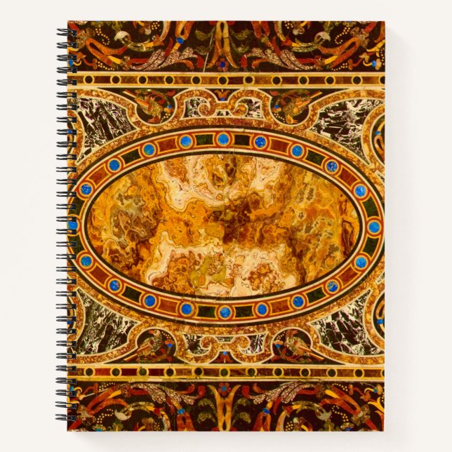 Antique Decorative Italian Gemstone Pattern Notebook (Front)