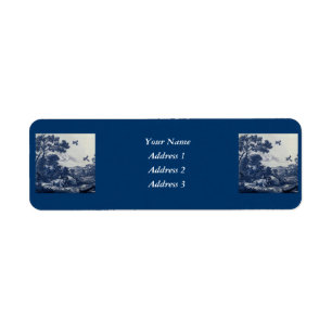 Antique Delft Blue Tile - Cattle and Birds