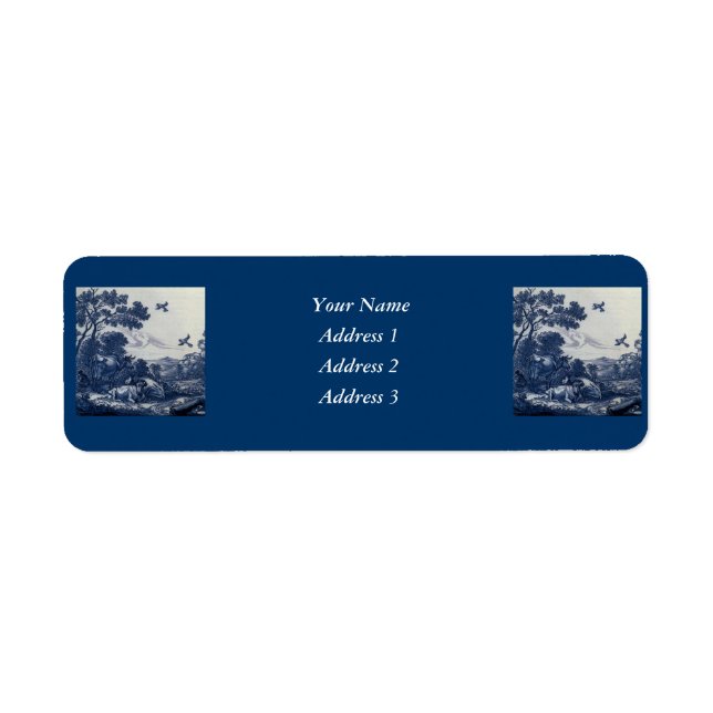 Antique Delft Blue Tile - Cattle and Birds (Front)