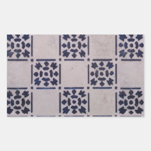 Antique Delft Blue White Pattern Dutch Tile Sticker