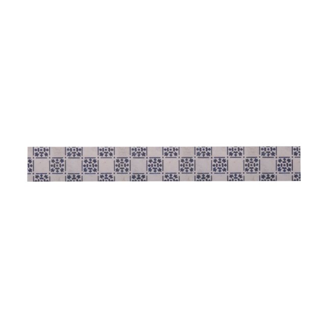 Antique Delft Tile Blue: Classic Dutch Art Pattern Invitation Belly Band (Flat)