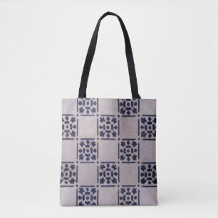 Antique Delft Tile Blue: Classic Dutch Art Pattern Tote Bag