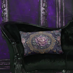 Antique Design Dark Academia Lumbar Pillow