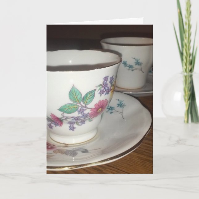 "Antique Dishes" Get Well Card (Front)
