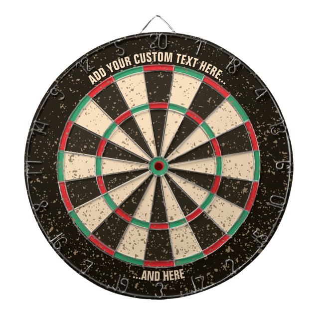 Antique Distressed Dartboard with Custom Text (Front)