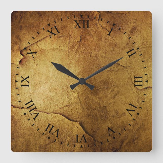 Antique Distressed Roman Face Wall Clock (Front)