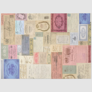 Antique Document Pastel Ephemera Tissue Paper