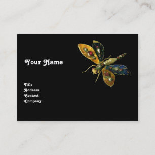 ANTIQUE DRAGONFLY JEWEL ,Black Business Card