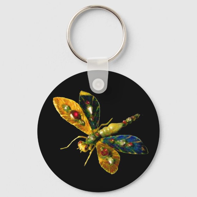 ANTIQUE DRAGONFLY JEWEL  Red Keychain (Front)
