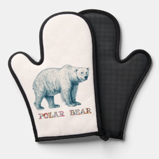 Antique drawing of Polar Bear Oven Mitt