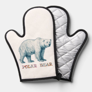 Antique drawing of Polar Bear Oven Mitt