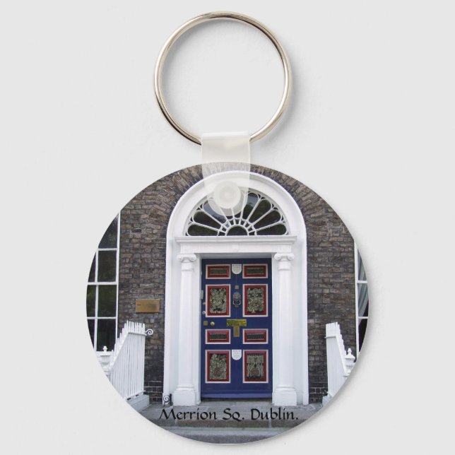 Antique Dublin Doorway - Merrion Square Keychain (Front)