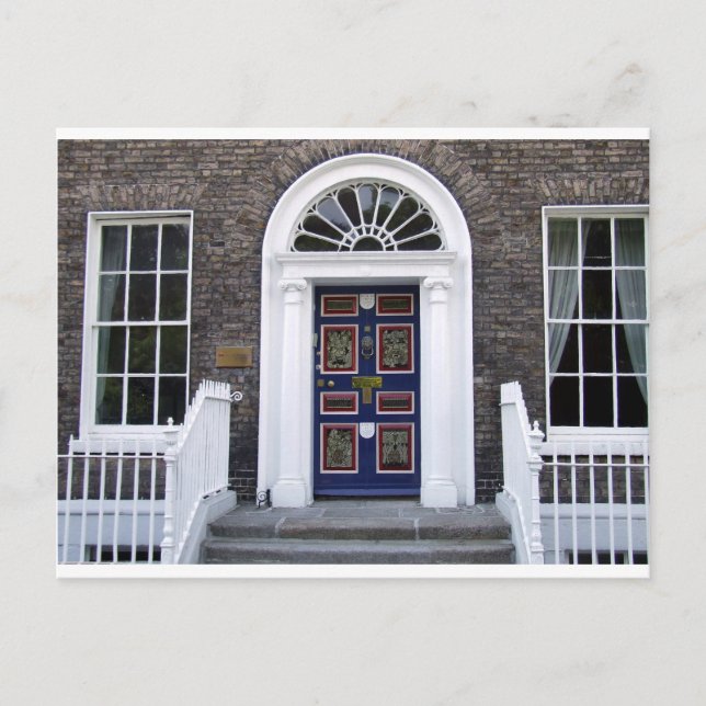 Antique Dublin doorway postcard, Merrion square Postcard (Front)