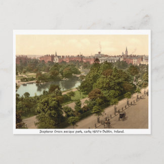 Antique Dublin park Stephens Green Postcard