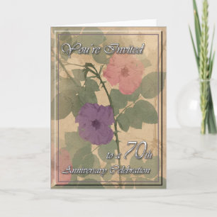 Antique Dusty Rose 70th Anniversary Card