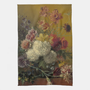 Antique Dutch Master Floral Georgius van Os 1820  Kitchen Towel