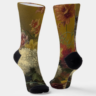 Antique Dutch Master Floral Georgius van Os 1820  Socks