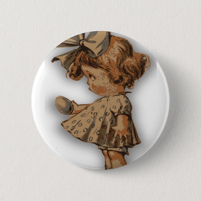 antique easter egg 2 inch round button (Front)
