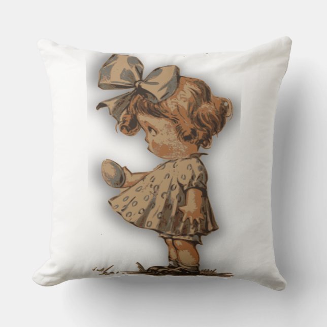 antique easter egg throw pillow (Front)