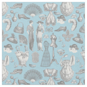 antique edwardian vintage fashion ladies blue fabric