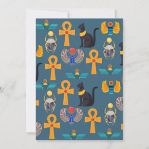 Antique Egypt Pattern, Hieroglyphics digital paper Holiday Card