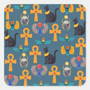 Antique Egypt Pattern, Hieroglyphics digital paper Square Sticker
