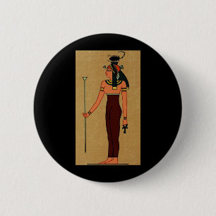 Antique Egyptian Goddess Serqet 2 Inch Round Button