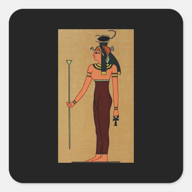 Antique Egyptian Goddess Serqet Square Sticker (Front)