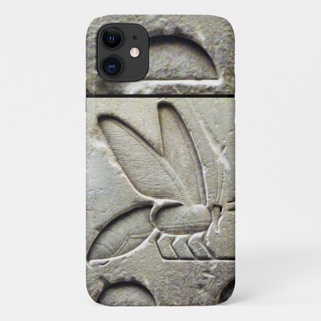 ANTIQUE EGYPTIAN HONEY BEE BEEKEEPER Black White Case-Mate iPhone Case (Back)