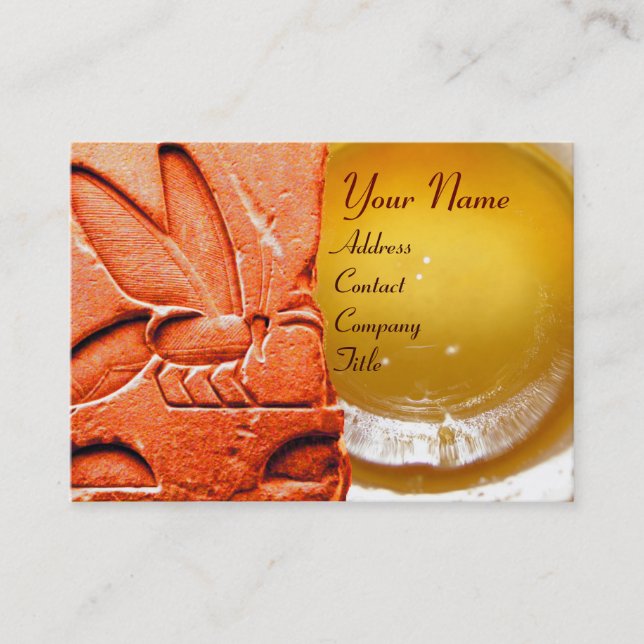 ANTIQUE EGYPTIAN HONEY BEE BEEKEEPER WAX SEAL BUSINESS CARD (Front)