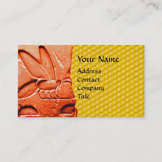 ANTIQUE EGYPTIAN HONEY BEE BEEKEEPER WAX SEAL BUSINESS CARD (Front)