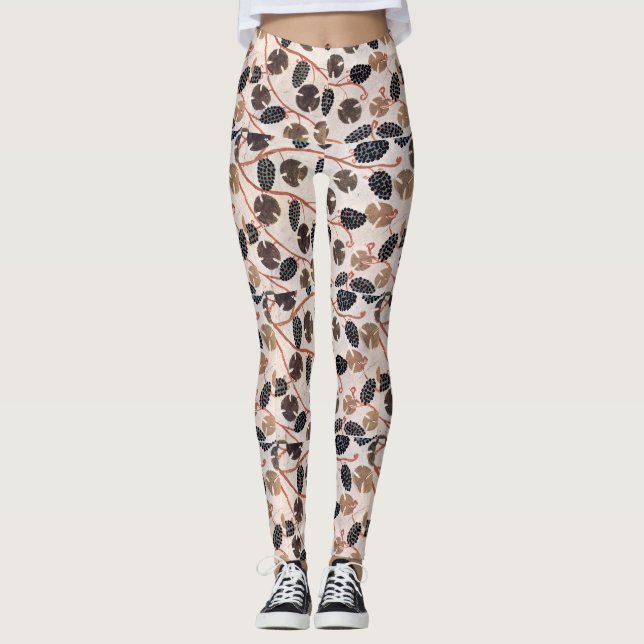 ANTIQUE EGYPTIAN VINEYARD GRAPES AND GRAPE VINES  LEGGINGS (Front)