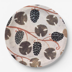 ANTIQUE EGYPTIAN VINEYARD GRAPES AND GRAPE VINES PAPER PLATE
