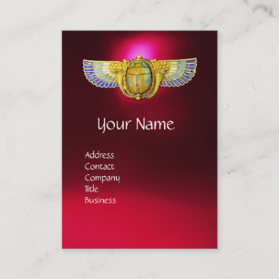ANTIQUE EGYPTIAN WINGED SCARAB /CORNUCOPIA JEWEL BUSINESS CARD