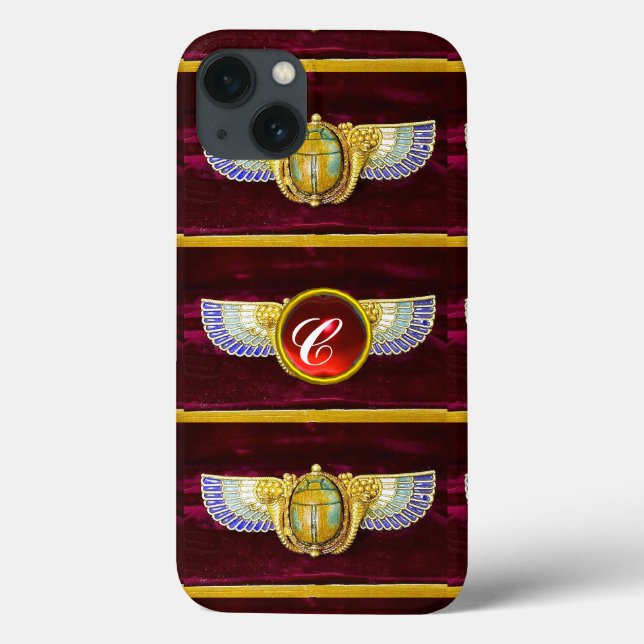 ANTIQUE EGYPTIAN WINGED SCARAB /CORNUCOPIA JEWEL Case-Mate iPhone CASE (Back)