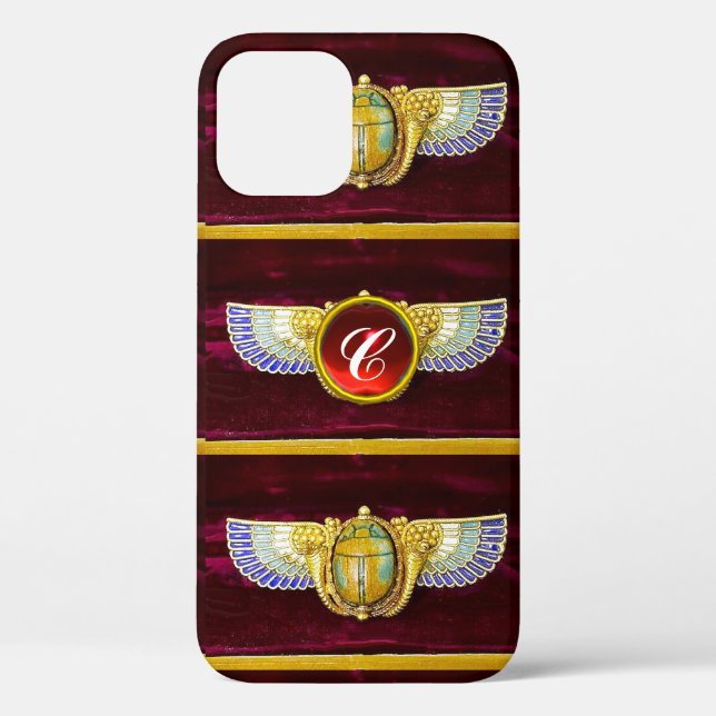 ANTIQUE EGYPTIAN WINGED SCARAB /CORNUCOPIA JEWEL Case-Mate iPhone CASE (Back)