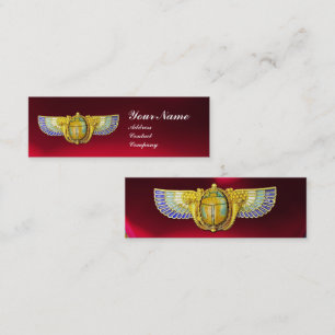 ANTIQUE EGYPTIAN WINGED SCARAB /CORNUCOPIA JEWEL MINI BUSINESS CARD