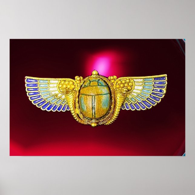ANTIQUE EGYPTIAN WINGED SCARAB /CORNUCOPIA JEWEL POSTER (Front)