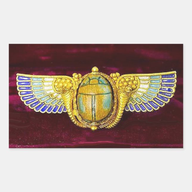 ANTIQUE EGYPTIAN WINGED SCARAB /CORNUCOPIA JEWEL STICKER (Front)