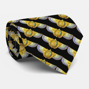 ANTIQUE EGYPTIAN WINGED SCARAB /CORNUCOPIA JEWEL TIE